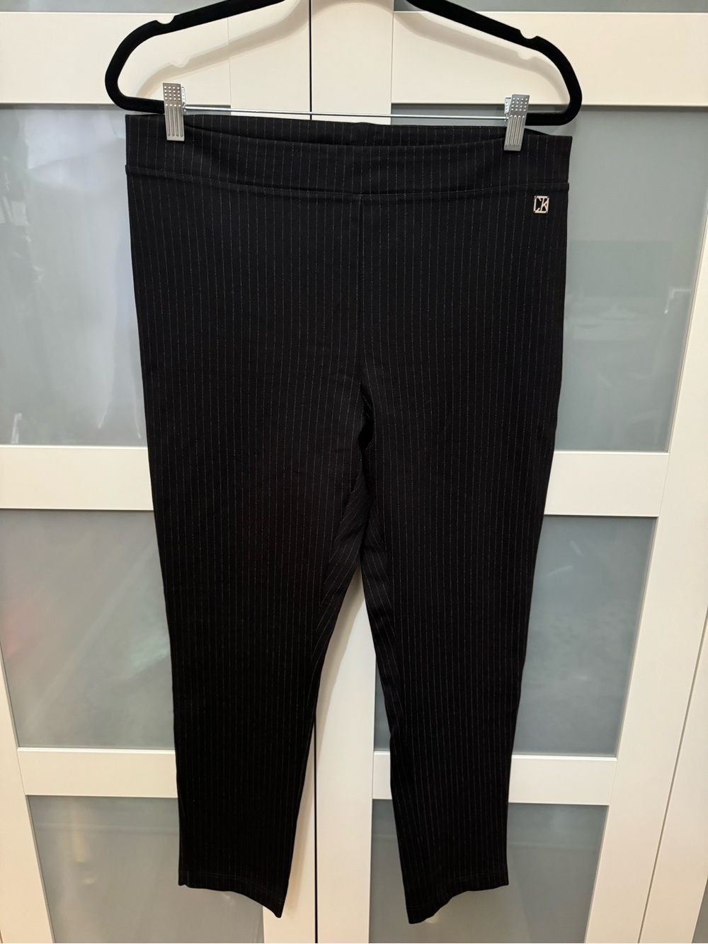 Calvin Klein Women's Pinstripe Pull-On Pants.